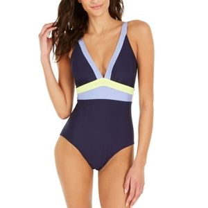 DKNY Women's Navy One Piece Swimsuit Size 10